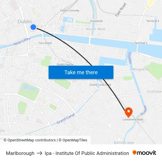 Marlborough to Ipa - Institute Of Public Administration map