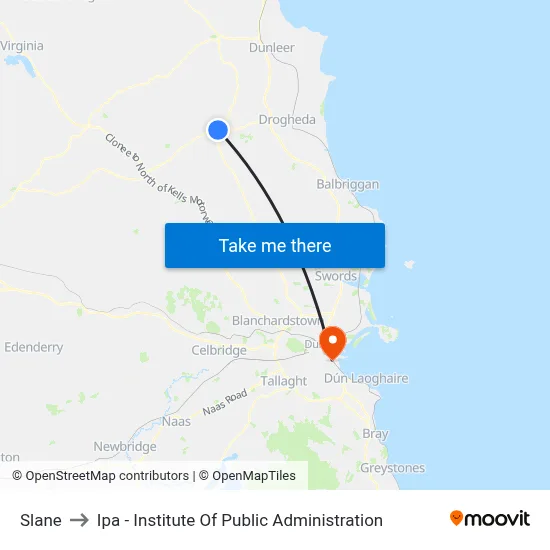 Slane to Ipa - Institute Of Public Administration map