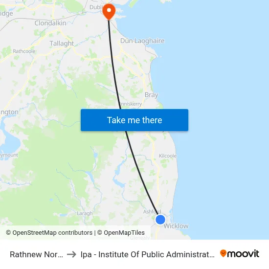 Rathnew North to Ipa - Institute Of Public Administration map