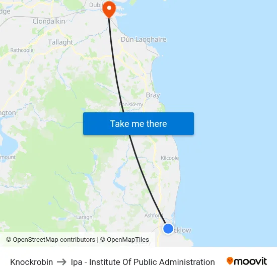Knockrobin to Ipa - Institute Of Public Administration map