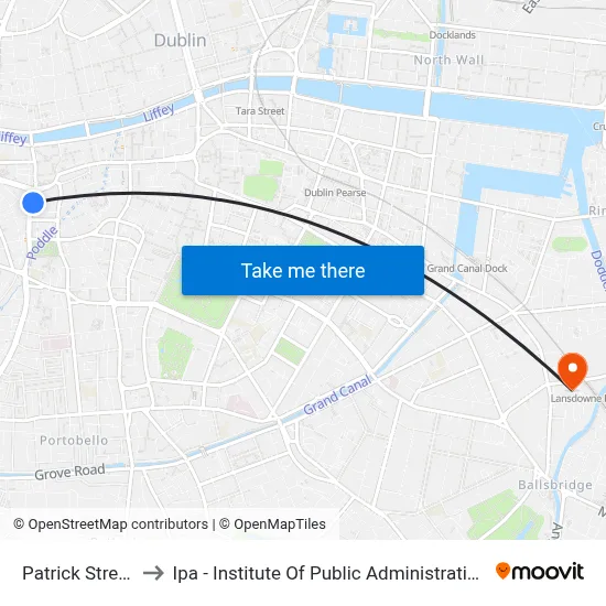 Patrick Street to Ipa - Institute Of Public Administration map