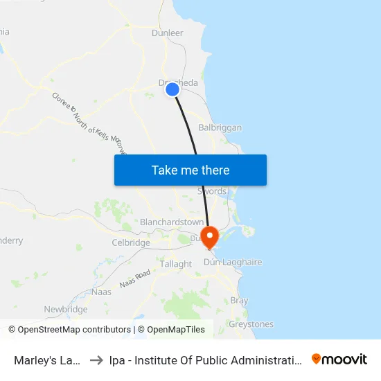Marley's Lane to Ipa - Institute Of Public Administration map