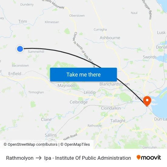 Rathmolyon to Ipa - Institute Of Public Administration map