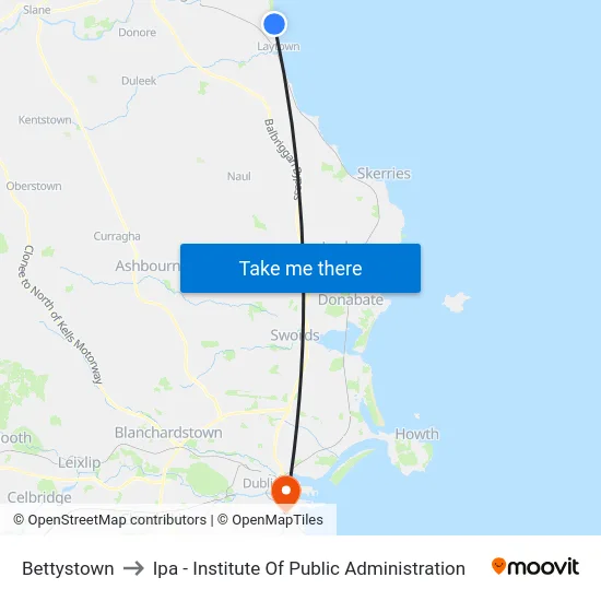 Bettystown to Ipa - Institute Of Public Administration map