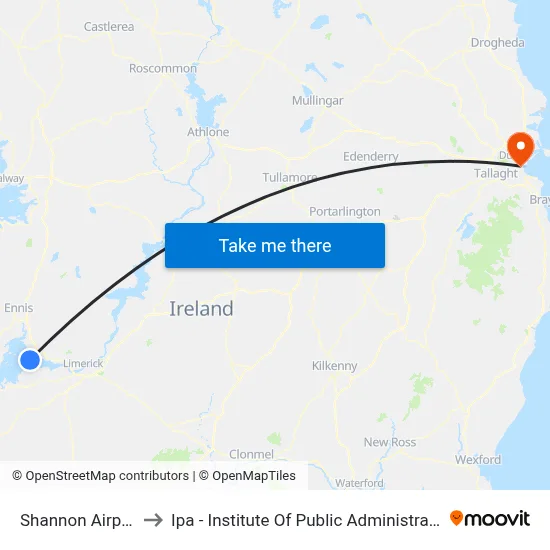 Shannon Airport to Ipa - Institute Of Public Administration map