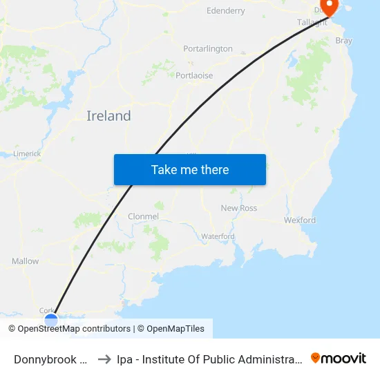 Donnybrook Hill to Ipa - Institute Of Public Administration map