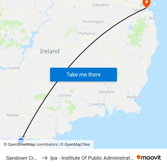 Sandown Crest to Ipa - Institute Of Public Administration map