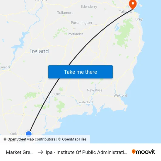 Market Green to Ipa - Institute Of Public Administration map