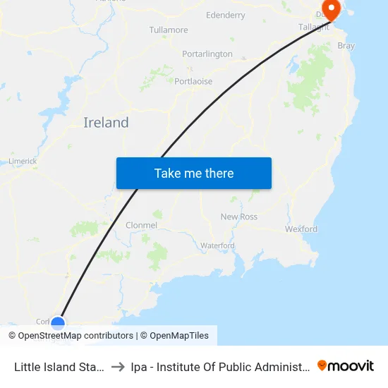 Little Island Station to Ipa - Institute Of Public Administration map