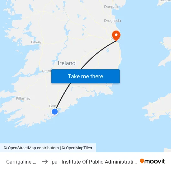 Carrigaline CH to Ipa - Institute Of Public Administration map