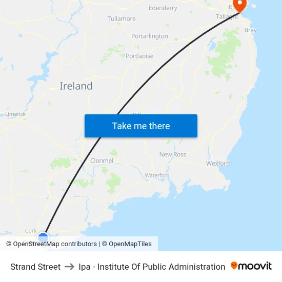 Strand Street to Ipa - Institute Of Public Administration map
