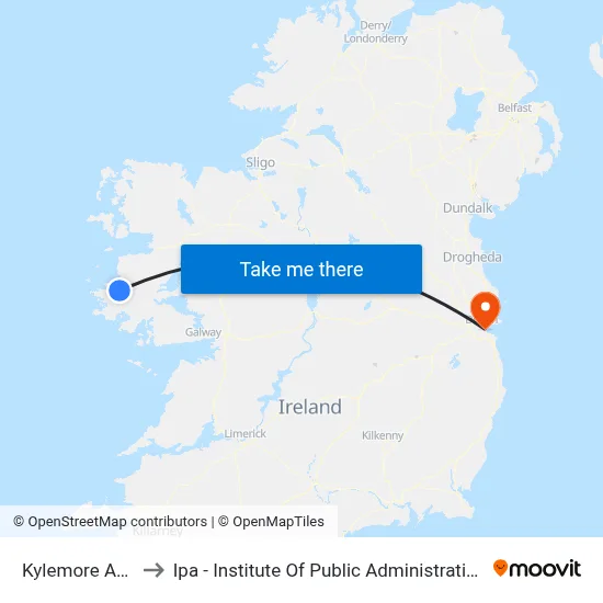 Kylemore Aby to Ipa - Institute Of Public Administration map