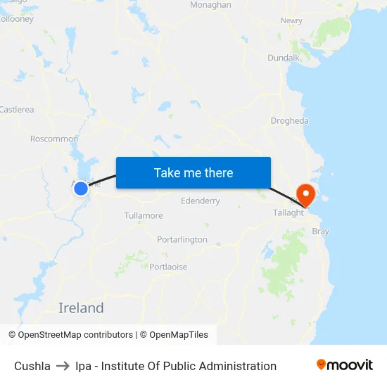 Cushla to Ipa - Institute Of Public Administration map
