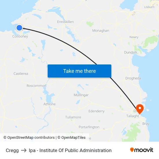 Cregg to Ipa - Institute Of Public Administration map