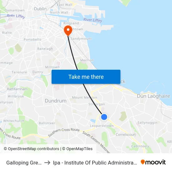 Galloping Green to Ipa - Institute Of Public Administration map