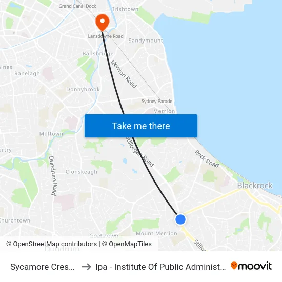 Sycamore Crescent to Ipa - Institute Of Public Administration map