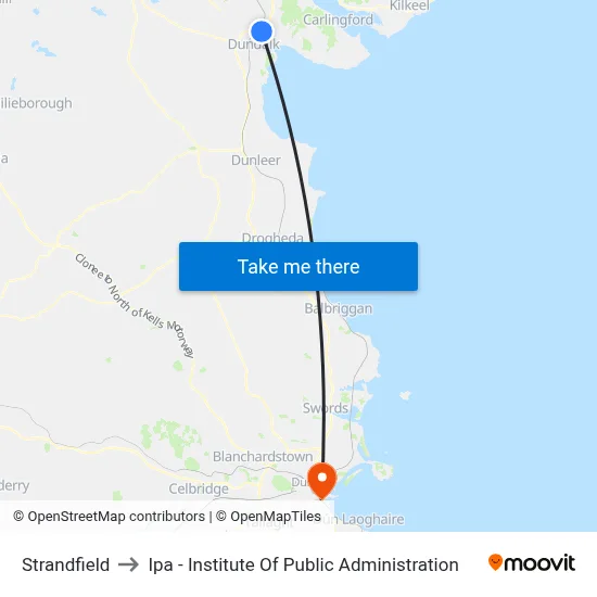 Strandfield to Ipa - Institute Of Public Administration map