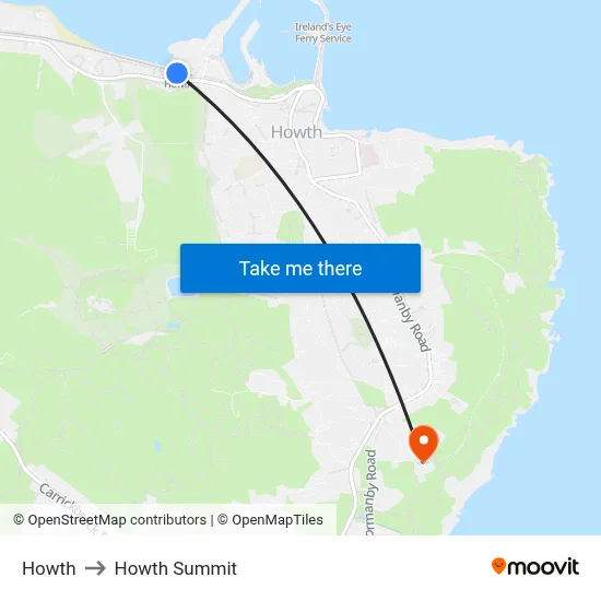 Howth to Howth Summit map