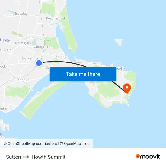 Sutton to Howth Summit map