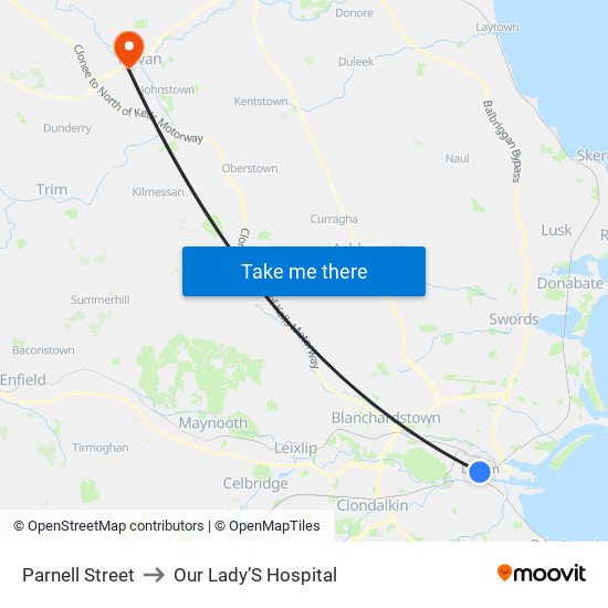 Parnell Street to Our Lady’S Hospital map