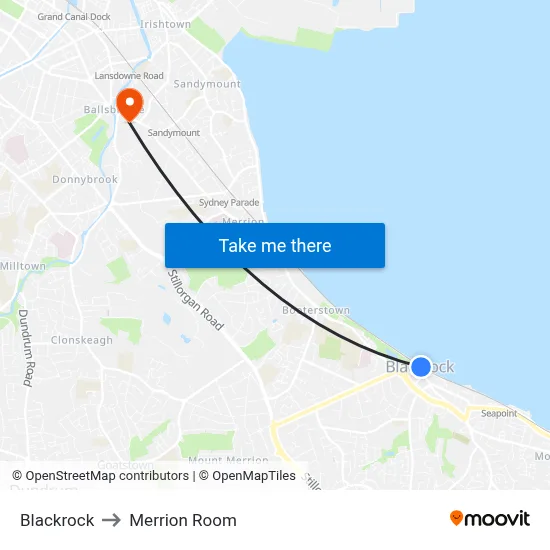 Blackrock to Merrion Room map
