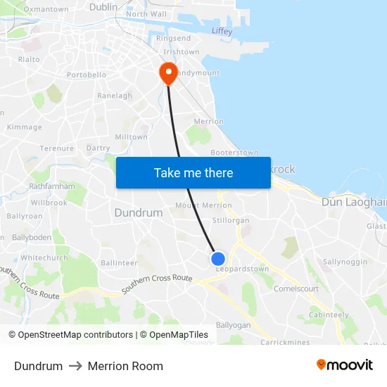 Dundrum to Merrion Room map