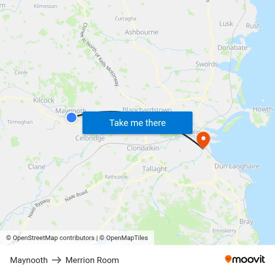 Maynooth to Merrion Room map