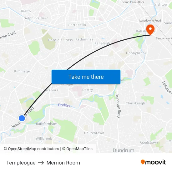 Templeogue to Merrion Room map