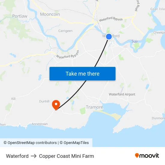 Waterford to Copper Coast Mini Farm map
