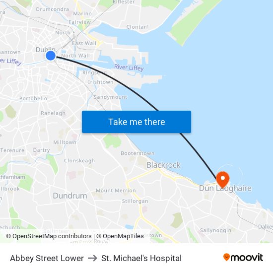 Abbey Street Lower to St. Michael's Hospital map
