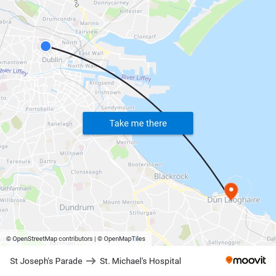 St Joseph's Parade to St. Michael's Hospital map