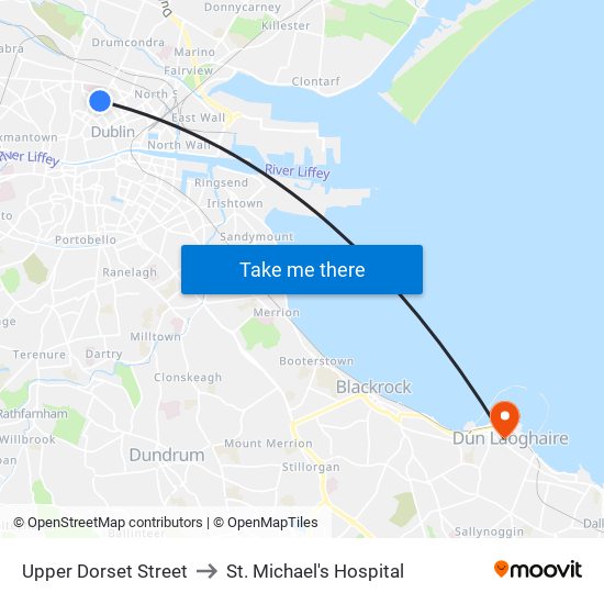 Upper Dorset Street to St. Michael's Hospital map