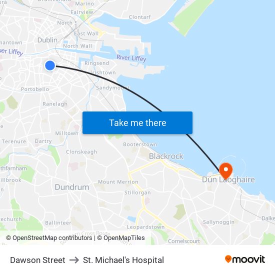 Dawson Street to St. Michael's Hospital map
