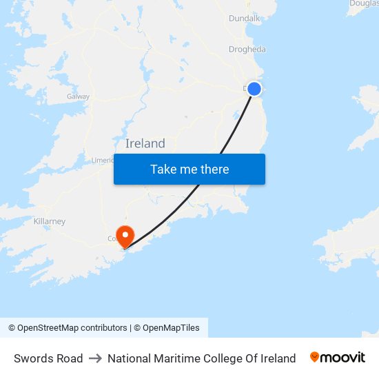 Swords Road to National Maritime College Of Ireland map