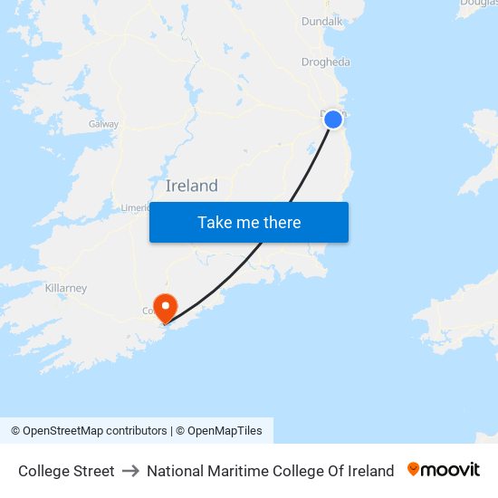 College Street to National Maritime College Of Ireland map
