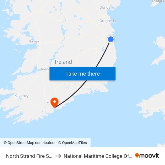 North Strand Fire Station to National Maritime College Of Ireland map