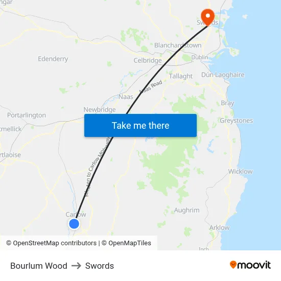 Bourlum Wood to Swords map