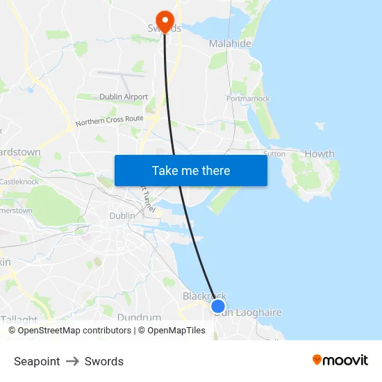 Seapoint to Swords map