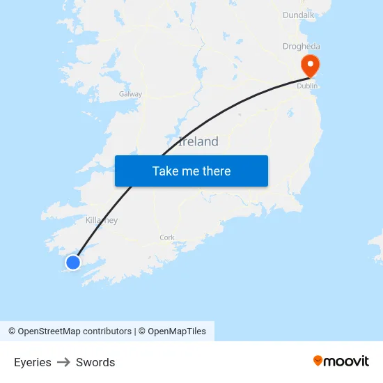 Eyeries to Swords map