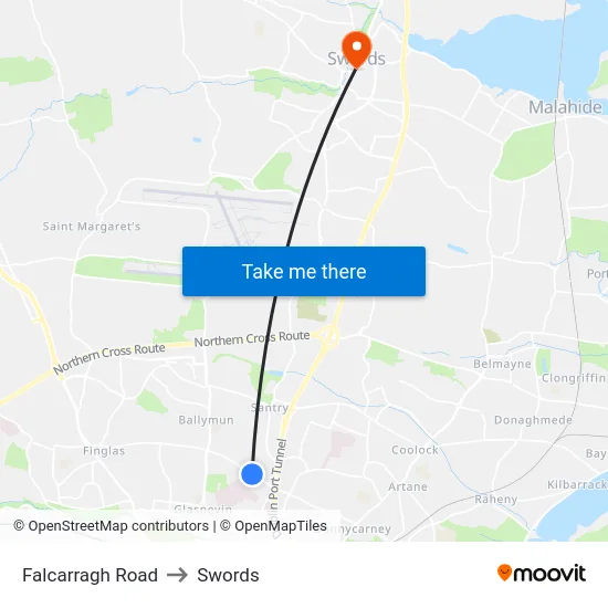 Falcarragh Road to Swords map