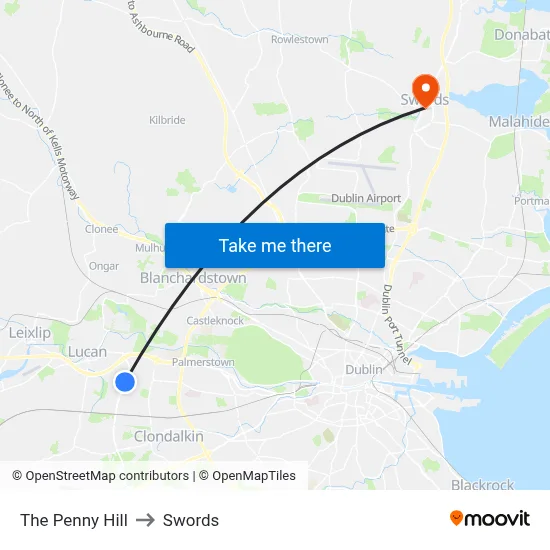 The Penny Hill to Swords map
