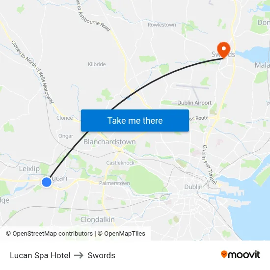 Lucan Spa Hotel to Swords map