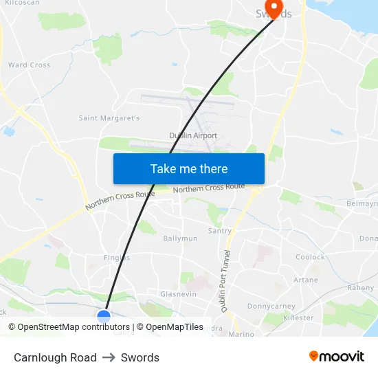Carnlough Road to Swords map
