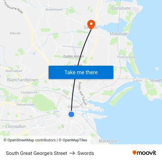 South Great George's Street to Swords map