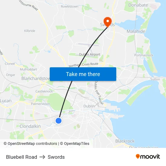 Bluebell Road to Swords map