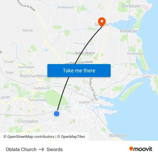 Oblate Church to Swords map