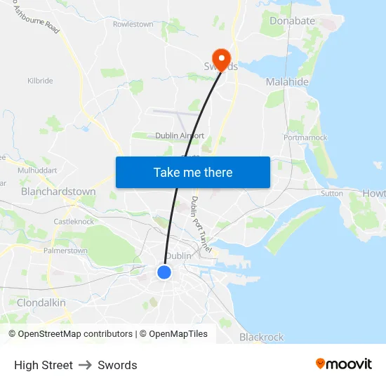 High Street to Swords map