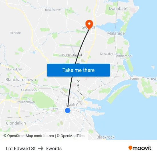 Lrd Edward St to Swords map