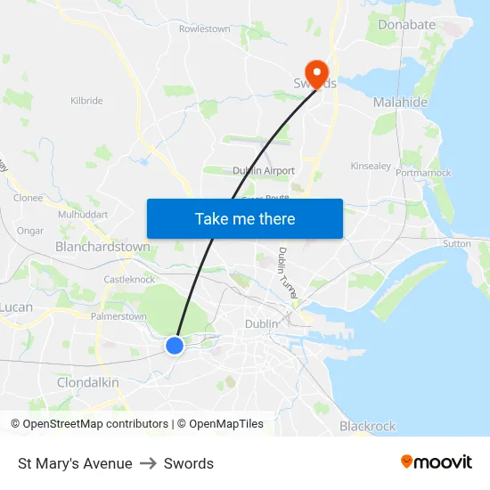 St Mary's Avenue to Swords map
