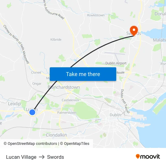 Lucan Village to Swords map